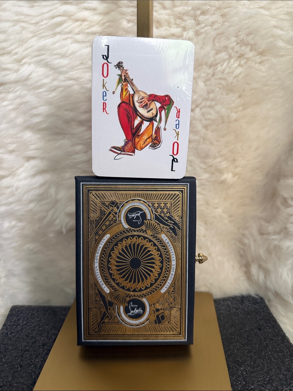 Christian Louboutin Playing Cards Box with Gold and Black Design